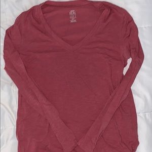 aerie/american eagle small coral long sleeve top